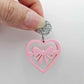 35mm pastel pink heart bows DIY earring supplies laser cut acrylic dangles blanks Valentine's Day