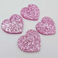 25mm pink glitter hearts DIY earring supplies laser cut acrylic dangles blanks Valentine's Day