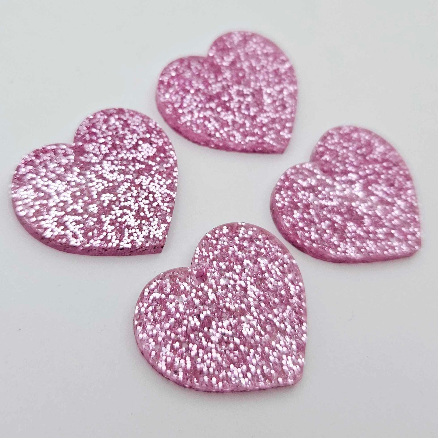 25mm pink glitter hearts DIY earring supplies laser cut acrylic dangles blanks Valentine's Day