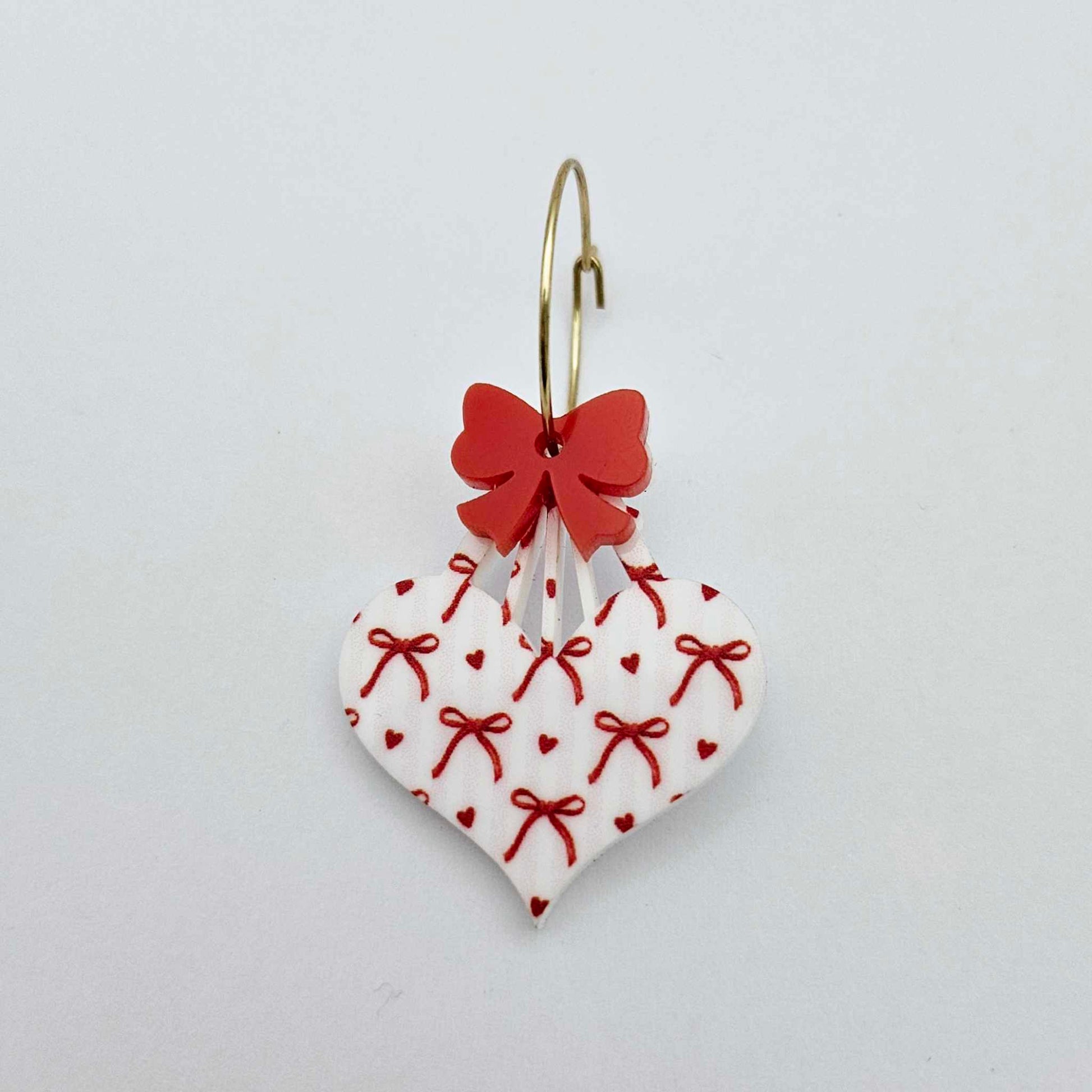 35mm cotton candy bows UV printed hearts DIY earring supplies laser cut acrylic dangles blanks Valentine's Day