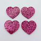 25mm hot pink glitter hearts DIY earring supplies laser cut acrylic dangles blanks Valentine's Day