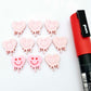 18mm pastel pink acrylic melting hearts DIY earring supplies studs blanks laser cut engraved paint fill Valentine's Day