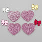 25mm pink glitter hearts DIY earring supplies laser cut acrylic dangles blanks Valentine's Day