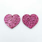 25mm hot pink glitter hearts DIY earring supplies laser cut acrylic dangles blanks Valentine's Day