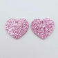 25mm pink glitter hearts DIY earring supplies laser cut acrylic dangles blanks Valentine's Day