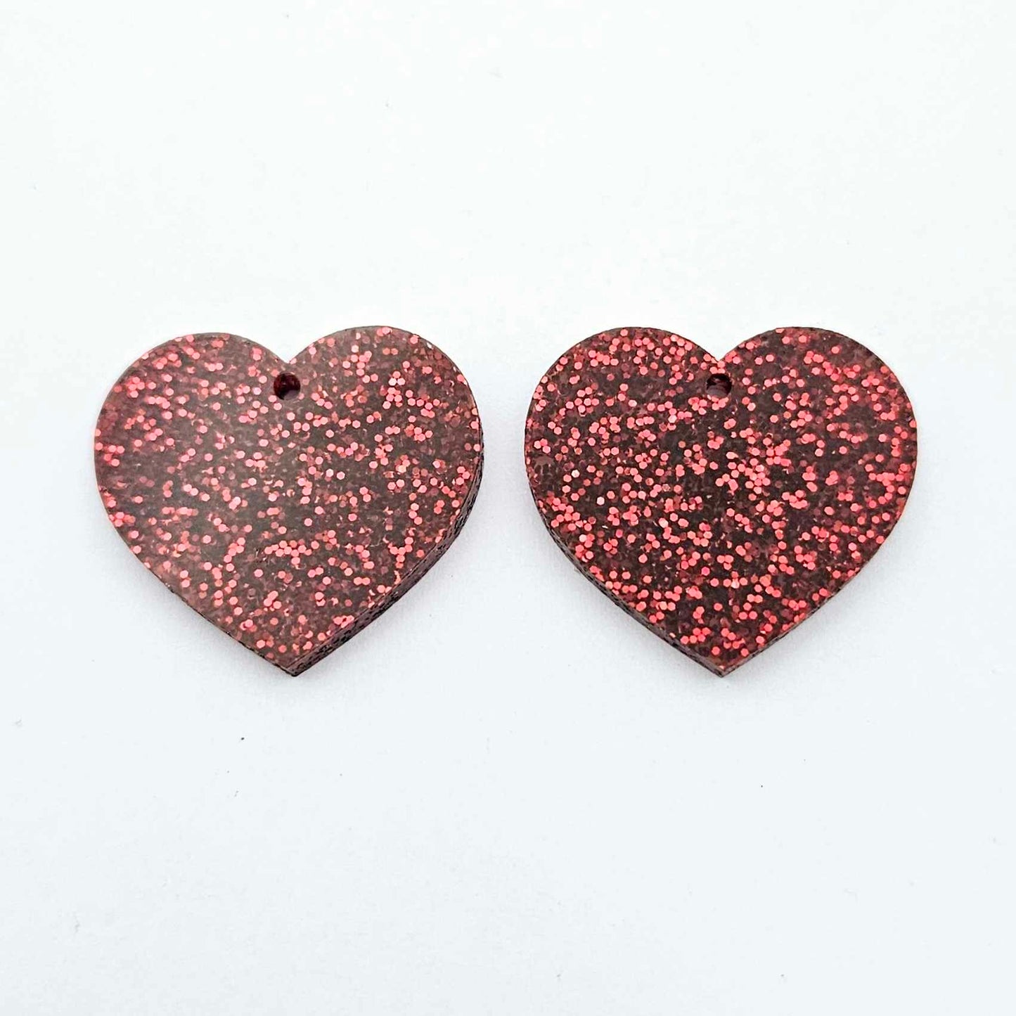 25mm red glitter hearts DIY earring supplies laser cut acrylic dangles blanks Valentine's Day