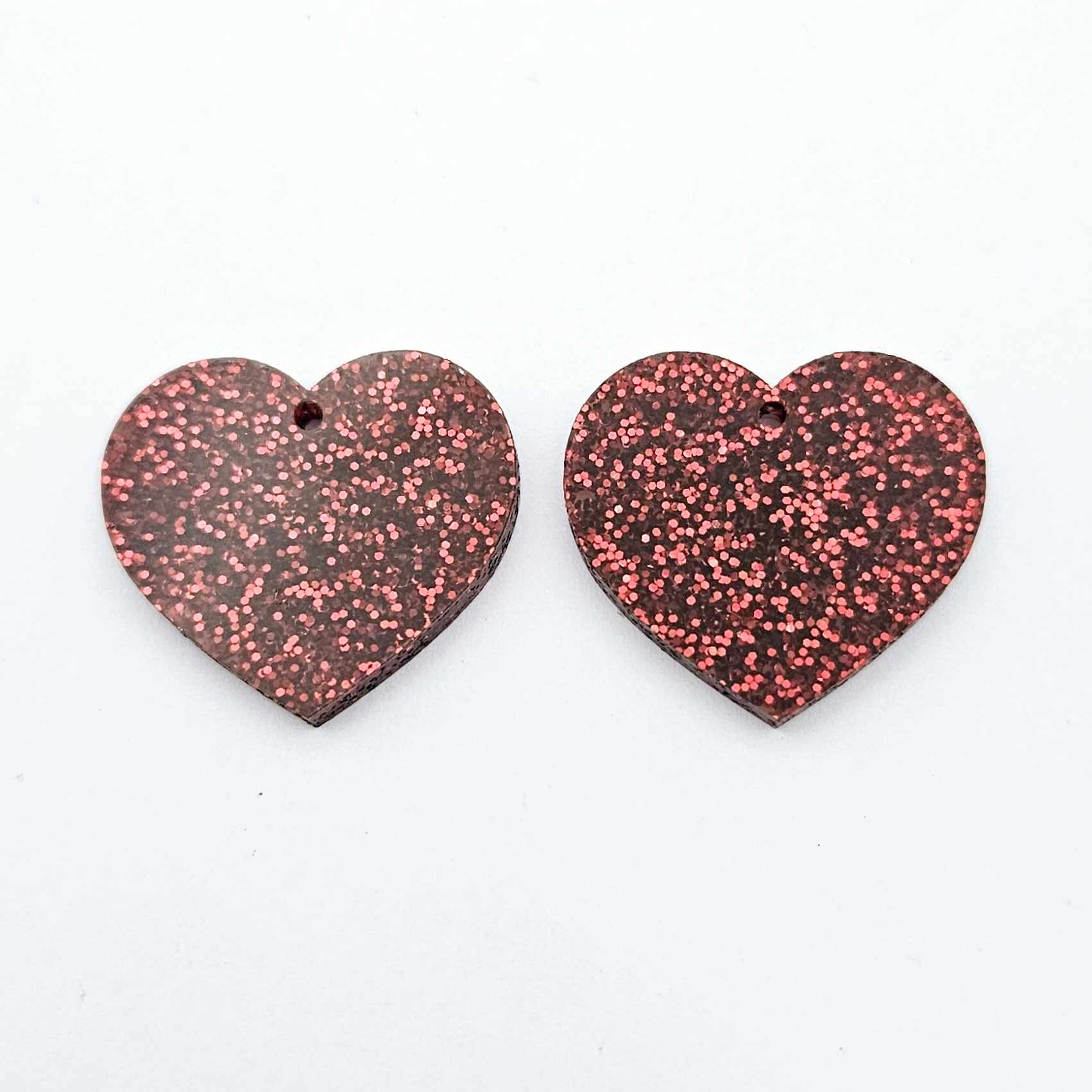 25mm red glitter hearts DIY earring supplies laser cut acrylic dangles blanks Valentine's Day