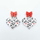 35mm black and red hearts UV printed hearts bows ribbon DIY earring supplies laser cut acrylic dangles blanks Valentine's Day