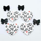 25mm black and red hearts UV printed hearts bows DIY earring supplies laser cut acrylic dangles blanks Valentine's Day