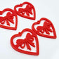 35mm red heart bows DIY earring supplies laser cut acrylic dangles blanks Valentine's Day