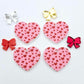 25mm pink and red hearts UV printed hearts bows DIY earring supplies laser cut acrylic dangles blanks Valentine's Day