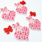 35mm pink and red hearts UV printed hearts bows DIY earring supplies laser cut acrylic dangles blanks Valentine's Day