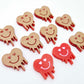 18mm solid red acrylic melting hearts DIY earring supplies studs blanks laser cut engraved paint fill Valentine's Day