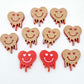 18mm solid red acrylic melting hearts DIY earring supplies studs blanks laser cut engraved paint fill Valentine's Day