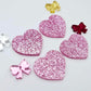 25mm pink glitter hearts DIY earring supplies laser cut acrylic dangles blanks Valentine's Day
