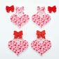 35mm pink and red hearts UV printed hearts bows DIY earring supplies laser cut acrylic dangles blanks Valentine's Day