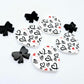 25mm black and red hearts UV printed hearts bows DIY earring supplies laser cut acrylic dangles blanks Valentine's Day