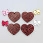 25mm red glitter hearts DIY earring supplies laser cut acrylic dangles blanks Valentine's Day