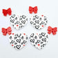 25mm black and red hearts UV printed hearts bows DIY earring supplies laser cut acrylic dangles blanks Valentine's Day