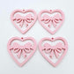35mm pastel pink heart bows DIY earring supplies laser cut acrylic dangles blanks Valentine's Day