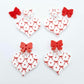 35mm cotton candy bows UV printed hearts DIY earring supplies laser cut acrylic dangles blanks Valentine's Day