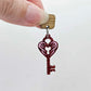 35mm red glitter heart key padlock DIY earring supplies laser cut acrylic dangles blanks engraved paint fill Valentine's Day