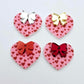 25mm pink and red hearts UV printed hearts bows DIY earring supplies laser cut acrylic dangles blanks Valentine's Day