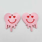 35mm pastel pink acrylic melting hearts DIY earring supplies blanks laser cut engraved paint fill Valentine's Day