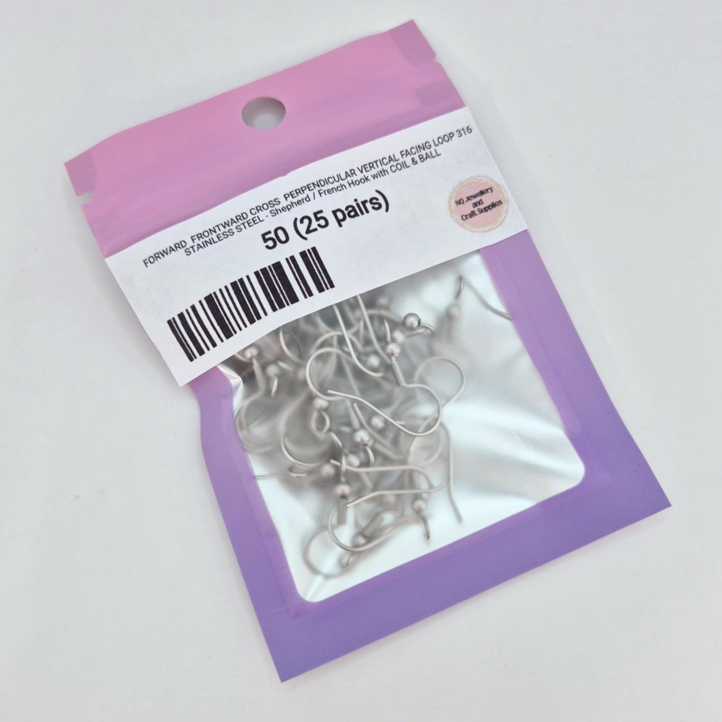 316 Stainless steel forward facing shepherd hooks DIY earring supplies findings