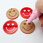 32mm red acrylic heart eye emoji DIY earring supplies dangles blanks laser cut engraved paint fill Valentine's Day