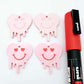 35mm pastel pink acrylic melting hearts DIY earring supplies blanks laser cut engraved paint fill Valentine's Day