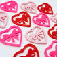 35mm red pastel pink hot pink heart bows DIY earring supplies laser cut acrylic dangles blanks Valentine's Day mixed pack