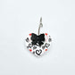 25mm black and red hearts UV printed hearts bows DIY earring supplies laser cut acrylic dangles blanks Valentine's Day