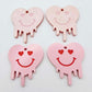 35mm pastel pink acrylic melting hearts DIY earring supplies blanks laser cut engraved paint fill Valentine's Day