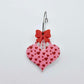 35mm pink and red hearts UV printed hearts bows DIY earring supplies laser cut acrylic dangles blanks Valentine's Day