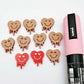 18mm solid red acrylic melting hearts DIY earring supplies studs blanks laser cut engraved paint fill Valentine's Day
