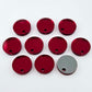 14mm red mirror acrylic topper showing reflective finish and grey backing