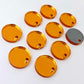 14mm orange mirror acrylic earring topper showing reflective finish and grey backing