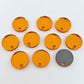 14mm orange mirror acrylic earring topper showing reflective finish and grey backing