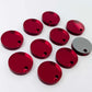 14mm red mirror acrylic topper showing reflective finish and grey backing