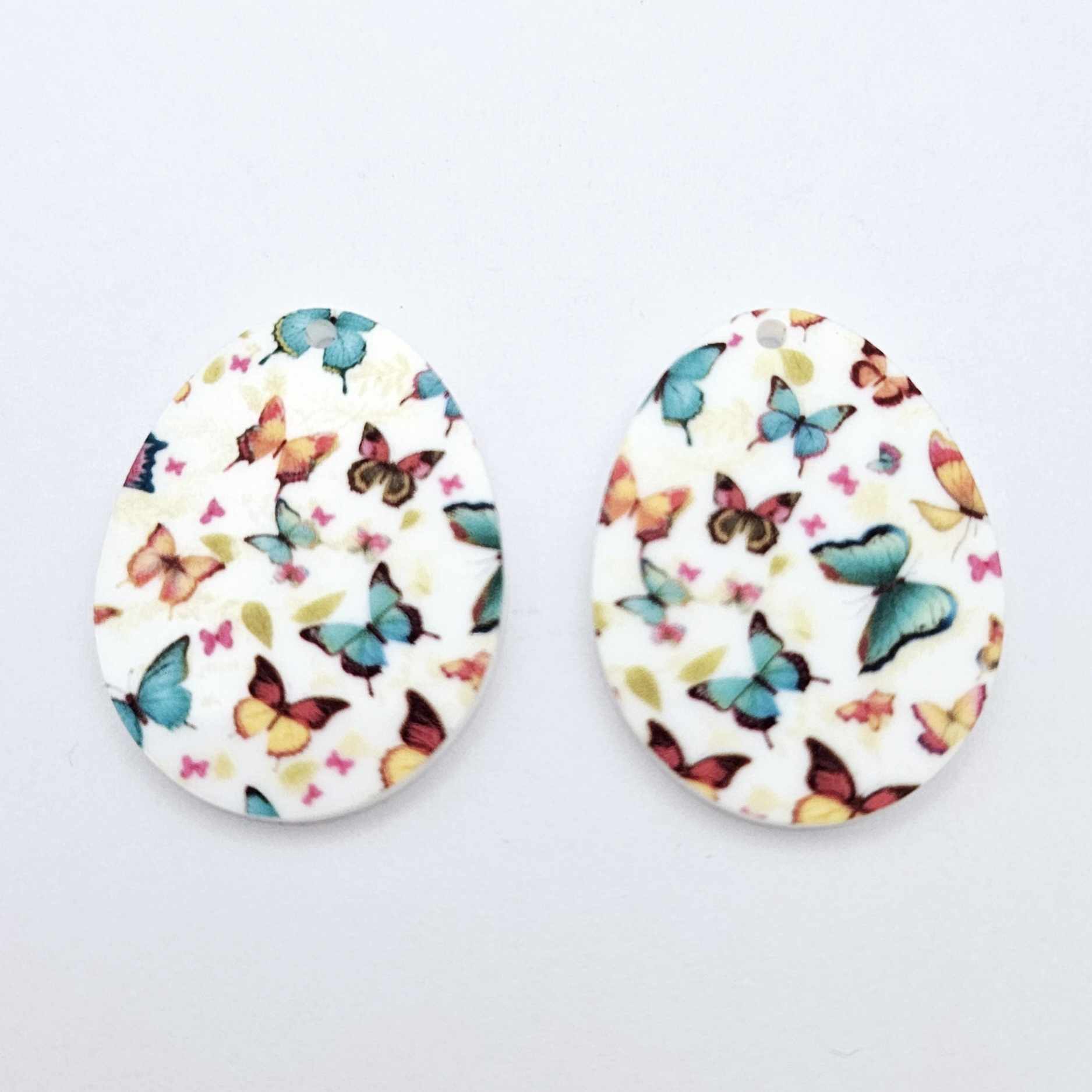 30mm butterfly UV printed acrylic Easter Eggs DIY earring blanks