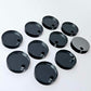14mm gun metal grey mirror acrylic earring topper showing reflective finish and grey backing