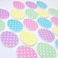 30mm pastel pink purple blue green yellow polka dot UV printed acrylic Easter Eggs mixed pack DIY earring blanks
