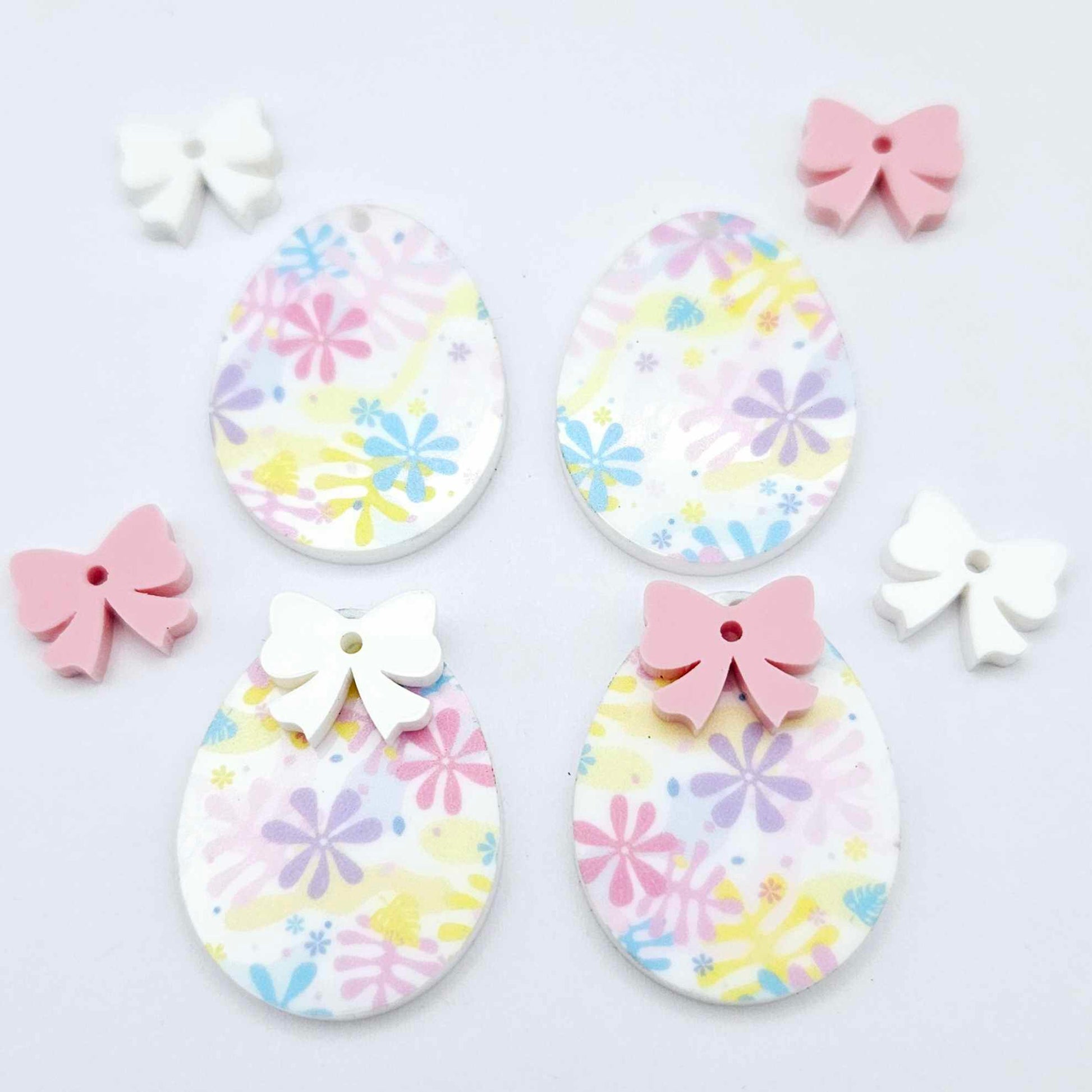 30mm Pastel Pop UV printed acrylic Easter Eggs DIY earring blanks