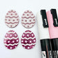 30mm hot pink glitter acrylic Easter egg dangle blanks with engraved pattern and paint fill