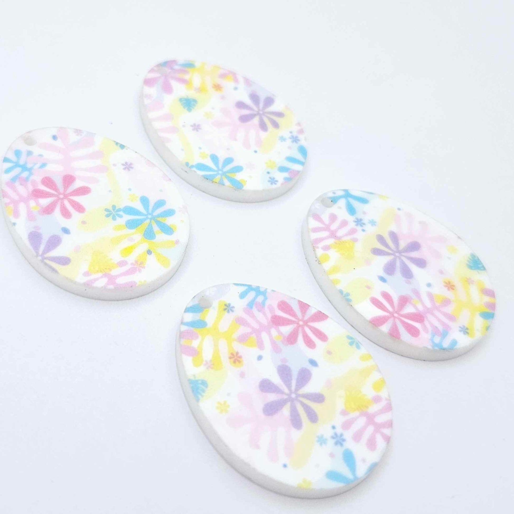 30mm Pastel Pop UV printed acrylic Easter Eggs DIY earring blanks