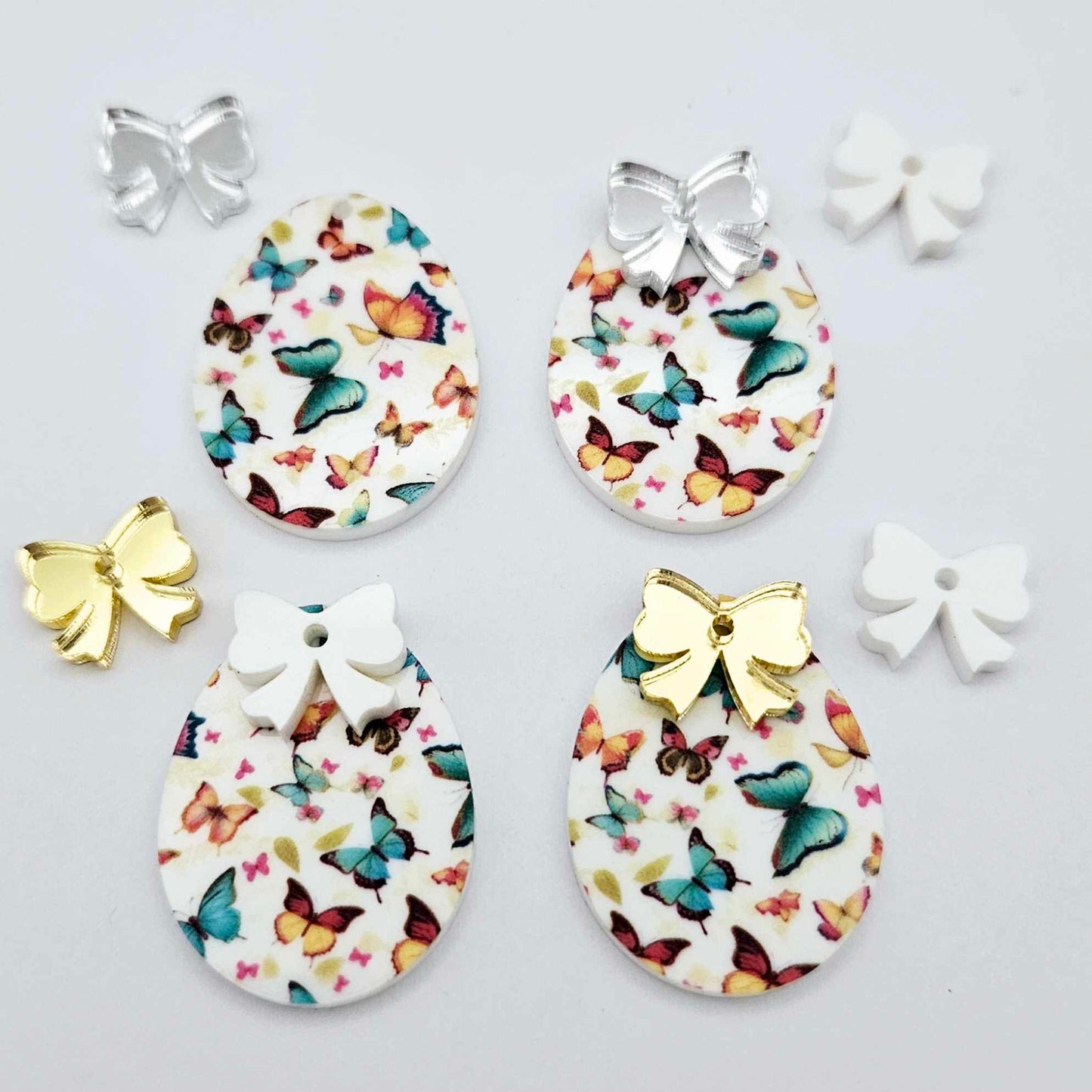 30mm butterfly UV printed acrylic Easter Eggs DIY earring blanks