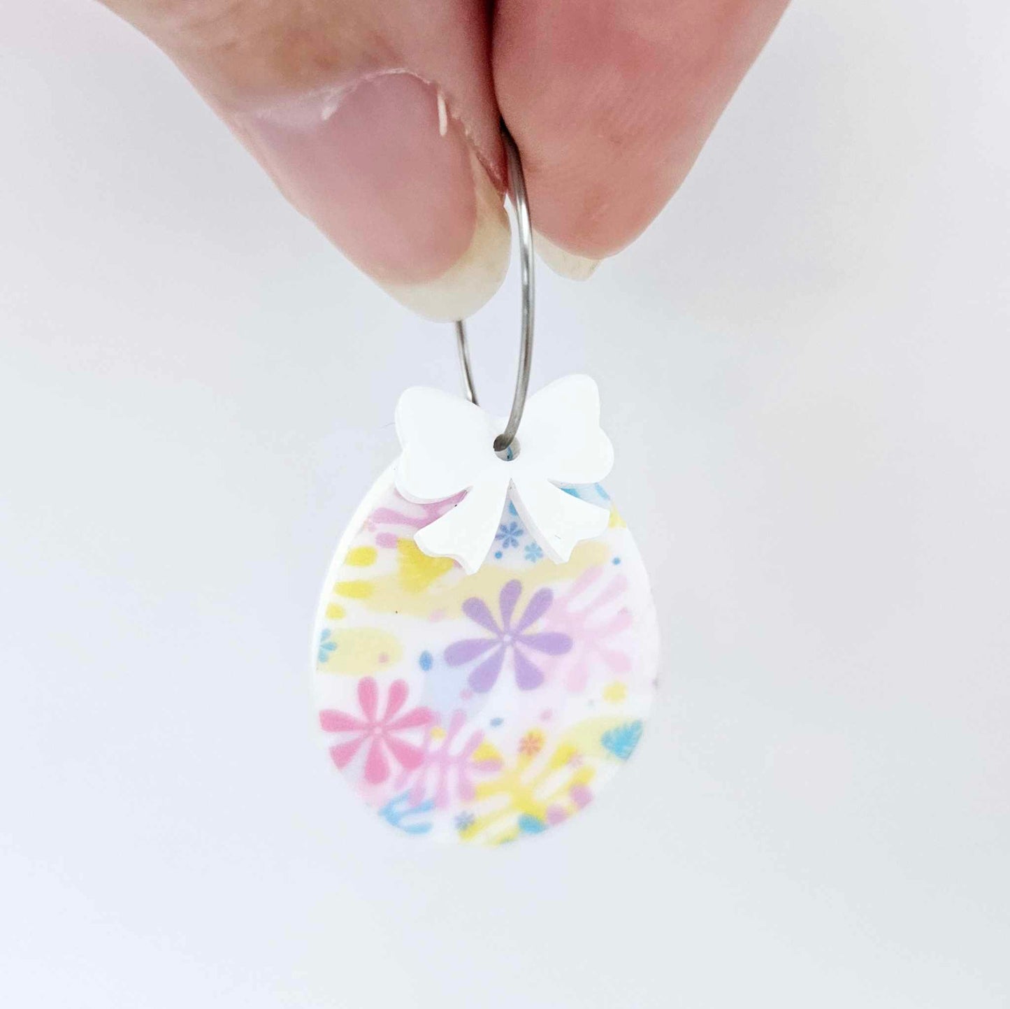 30mm Pastel Pop UV printed acrylic Easter Eggs DIY earring blanks