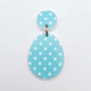 30mm pastel pink purple blue green yellow polka dot UV printed acrylic Easter Eggs mixed pack DIY earring blanks