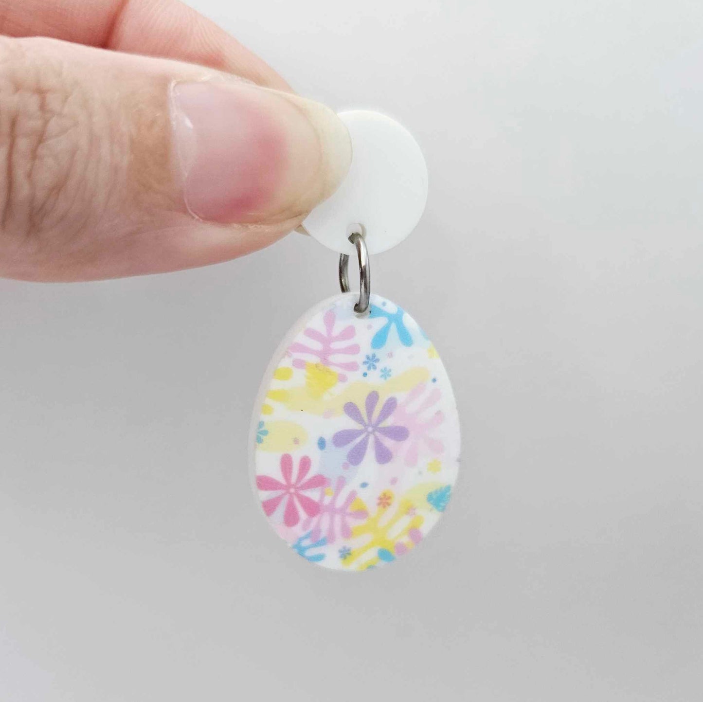 30mm Pastel Pop UV printed acrylic Easter Eggs DIY earring blanks
